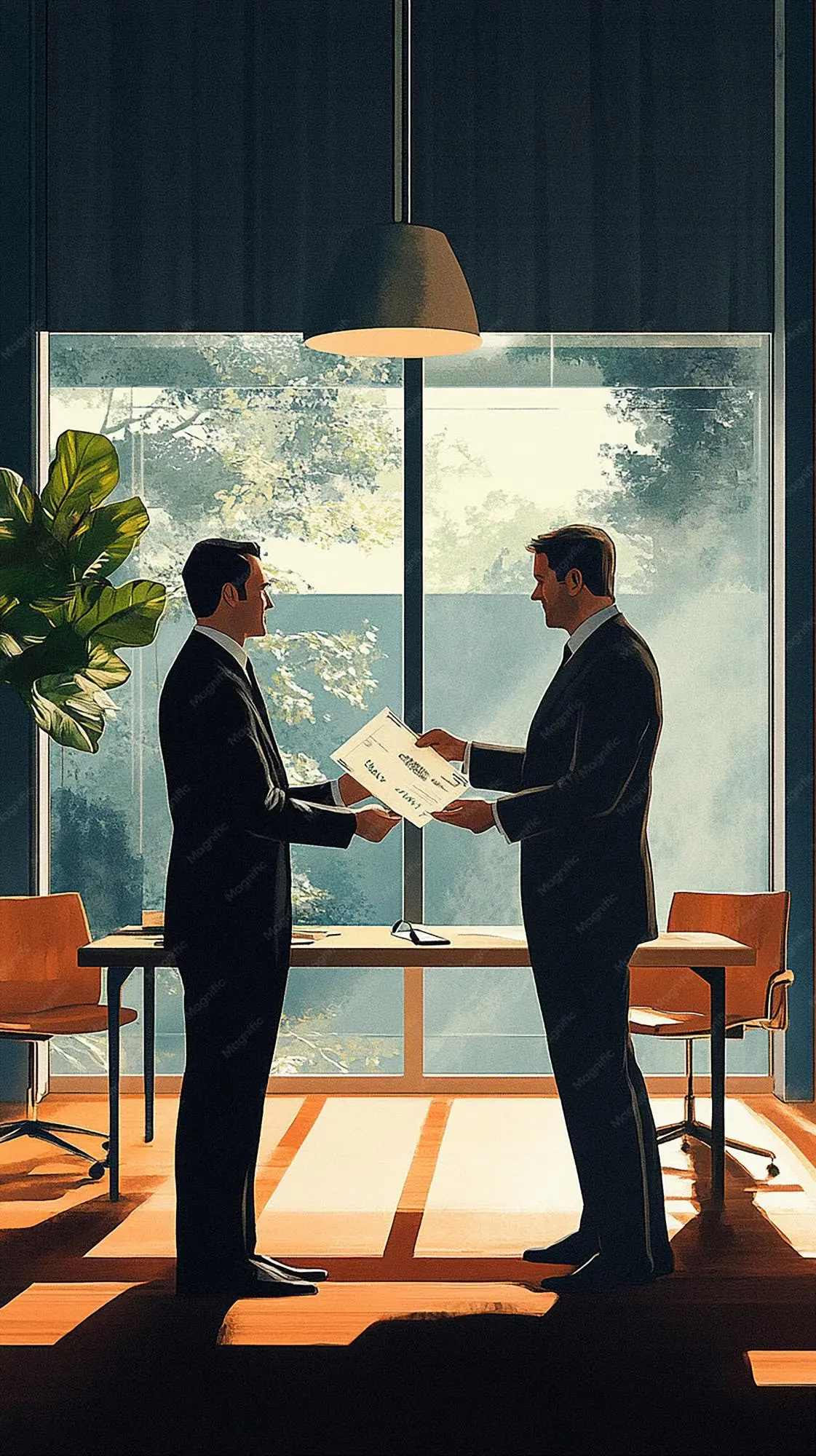 Business partnership handshake